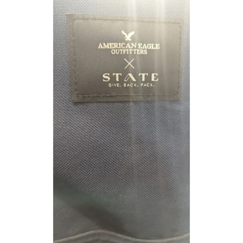 American Eagle Outfitters Backpack Navy Blue Red School Hiking Dayback  College